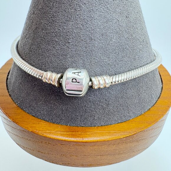 VTG Pandora ALE Serpentine Link Slide Charm Chain Bracelet Size 9" Length - Picture 4 of 12